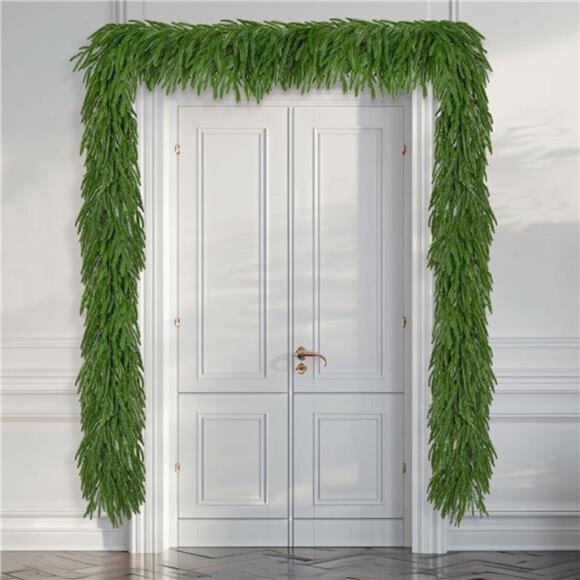 9 FT Artificial Norfolk Pine Garlands, Realistic Christmas Greenery Garland - Picture 4 of 7